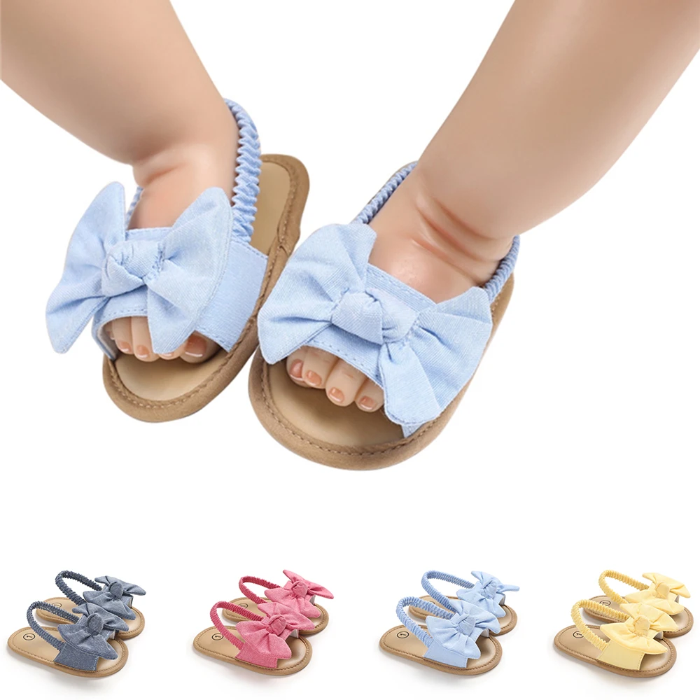 

0-18M Summer Newborn Baby Girls Boys Sandals Shoes Butterfly Flat with Heel Soft Cork Shoes 4 Colors Baby Girl Sandles