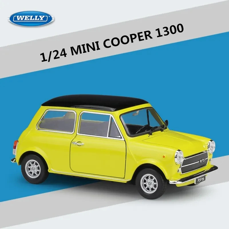 

Модель автомобиля WELLY 1:24 MINI COOPER 1300, литой металлический классический мини-автомобиль, Коллекционная модель высокого качества, подарки, игрушки для детей