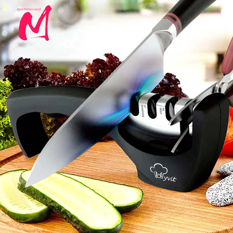 

Knife Sharpener 4 Stages In 1 Professional Whetstone Kitchen Sharpening Stone Diamond Fine Scissors Grinder Chef Honing Tool