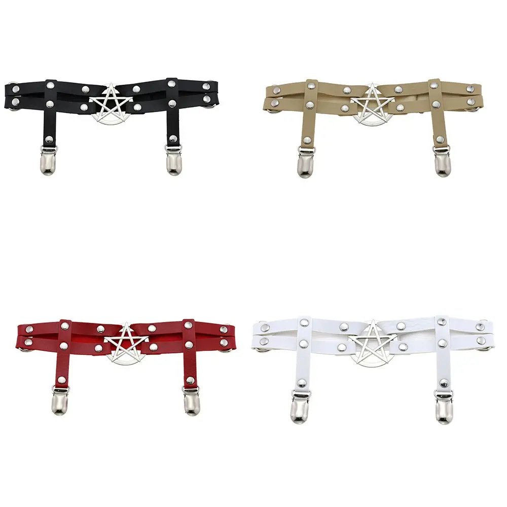 

1pcs Women Suspenders for Stockings Sexy Pub PU Leather Elastic Garter Rivets Clothing Accessory Suspender