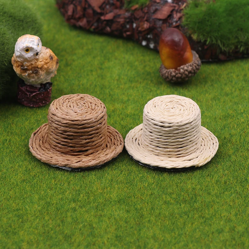 

Dollhouse Miniature Simulation Christmas Straw Hat Model DIY Accessories Ornament Toys