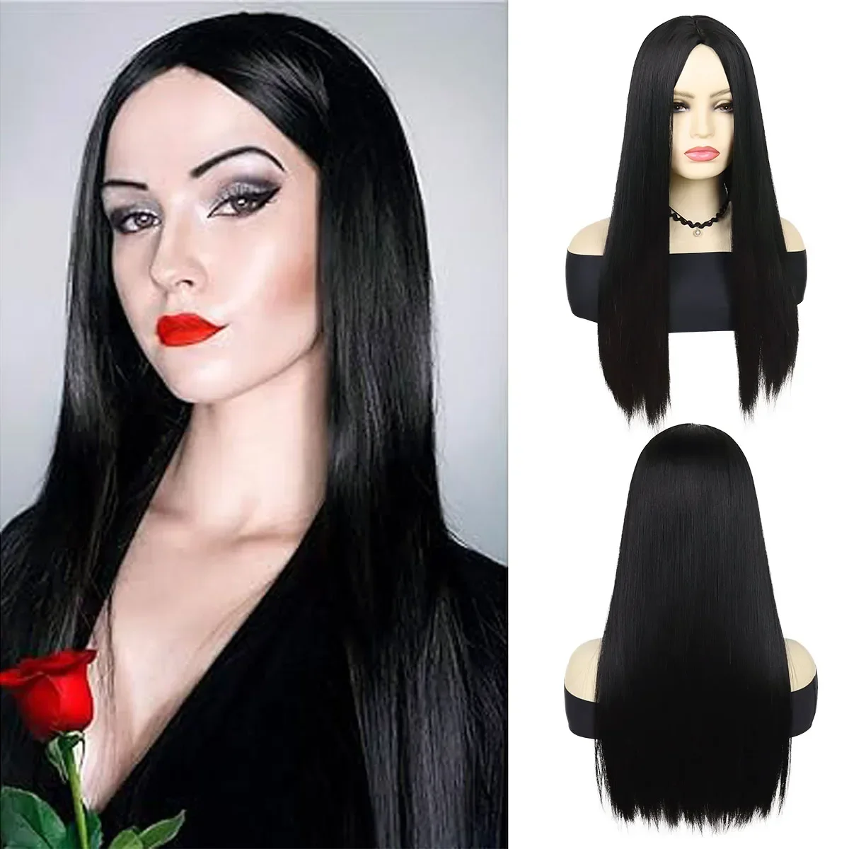 Премиум синтетические парики для женщин длинные прямые черные искусственная