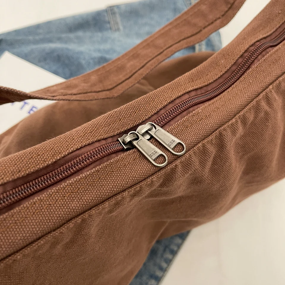 Повседневные холщовые школьные сумки через плечо для женщин вместительная