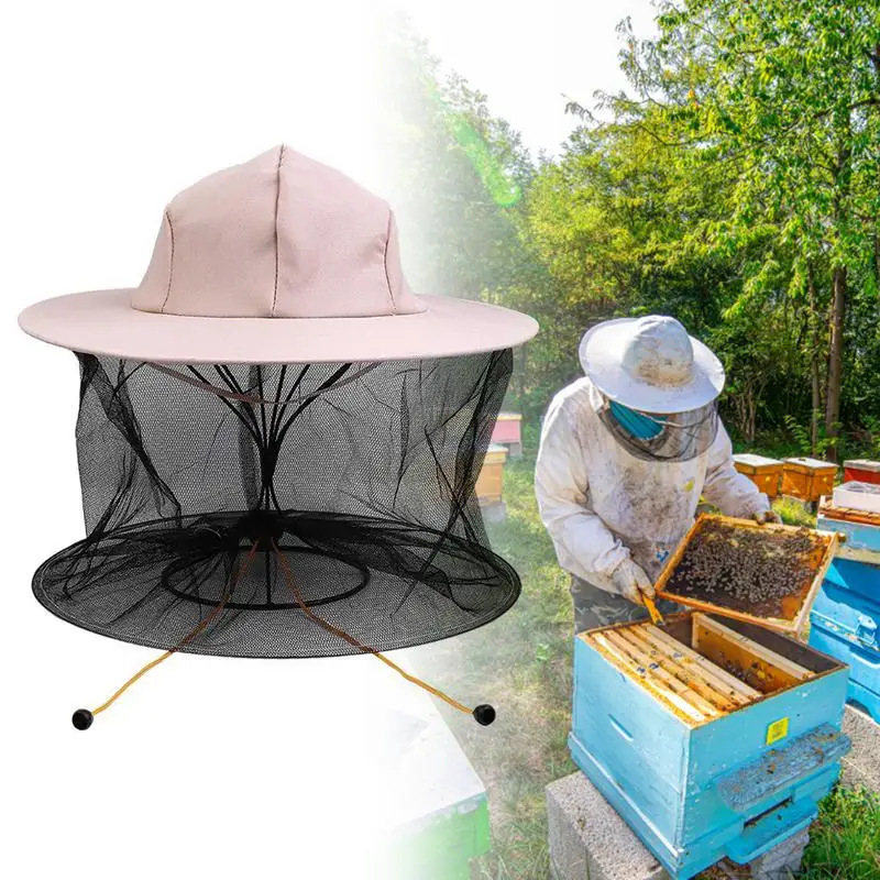

Bee Keeping Professional Beekeepers Hat With Wide Brim Face Thickening Sunscreen Half-Length Special Protection Beekeeper