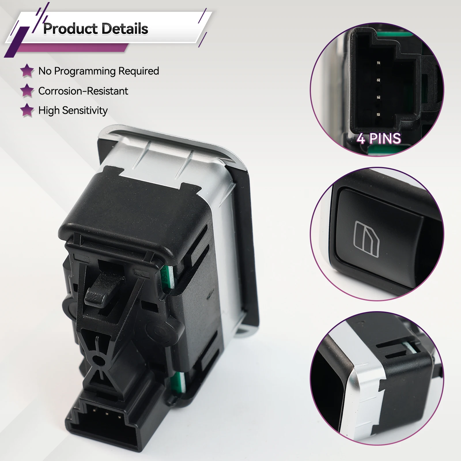 Электрический главный переключатель управления стеклоподъемником со стороны