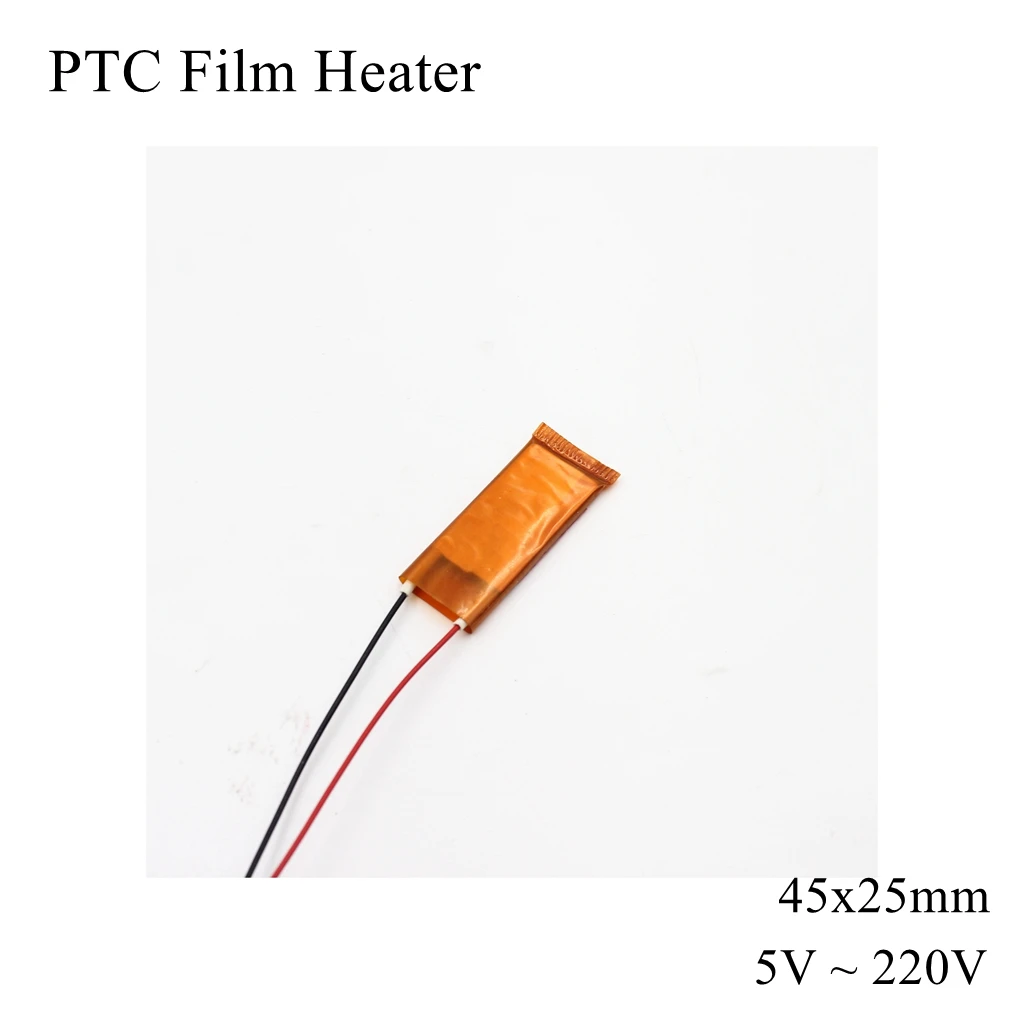 

45x25mm 12V 24V 110V 220V PTC Film Heater Element Constant Thermostat Thermistor Ceramic Air Heating Sensor Chip Egg Incubator