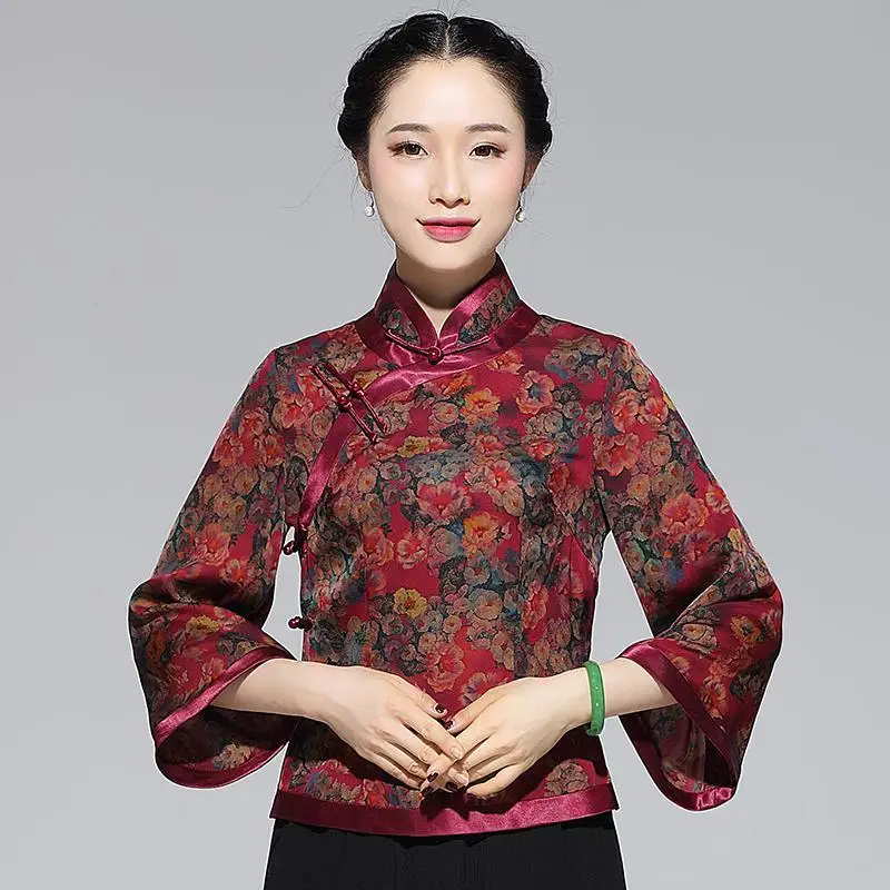 

2023 chinese style women traditional hanfu clothing traditional top improved cheongsam top tangsuits clothing oriental top a797