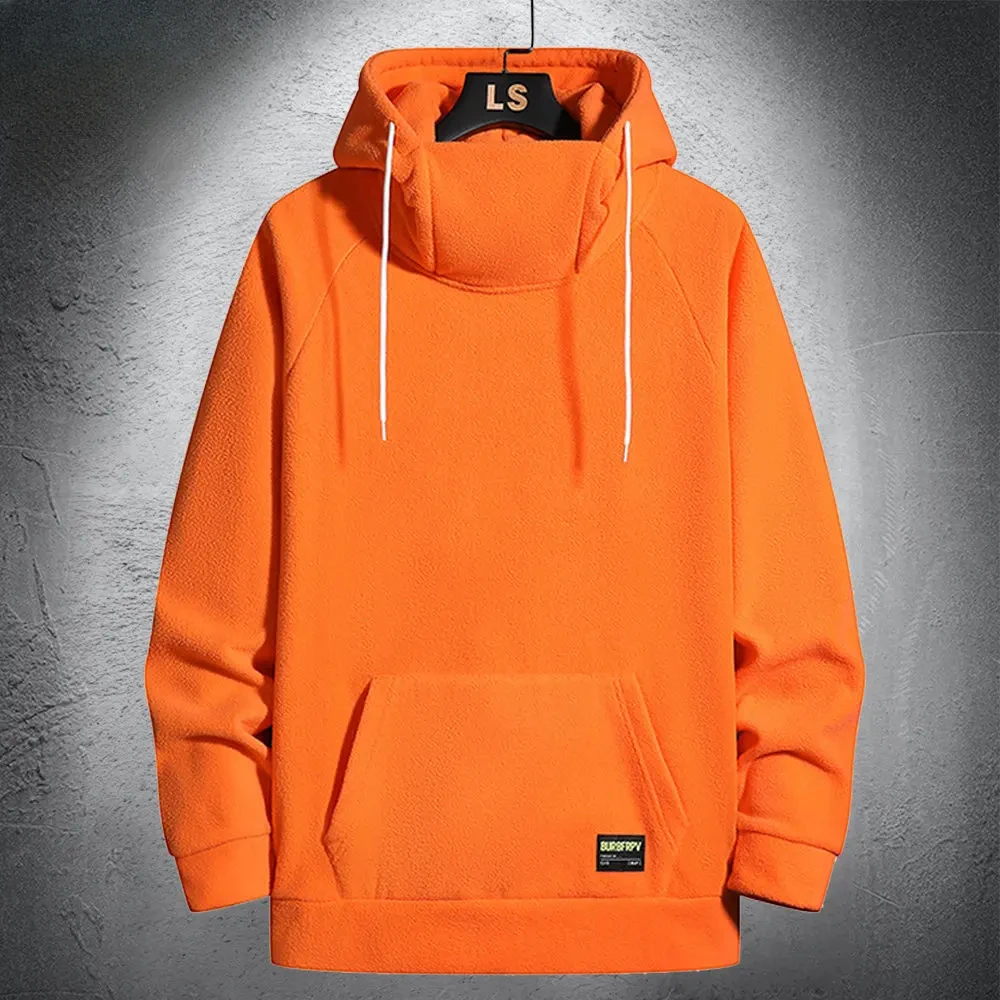 

Мужская осенне-зимняя теплая толстовка с высоким воротником и капюшоном Y2k, свитшоты в стиле хип-хоп, Мужская модная одежда, топы, Повседневный пуловер