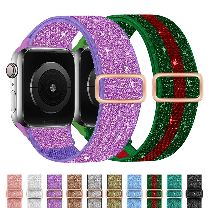 

Nylon loop strap For apple watch band 45mm 41mm 44mm 40mm 42mm 38mm 45 44 mm watchband bracelet belt iwatch series 4 3 5 SE 6 7