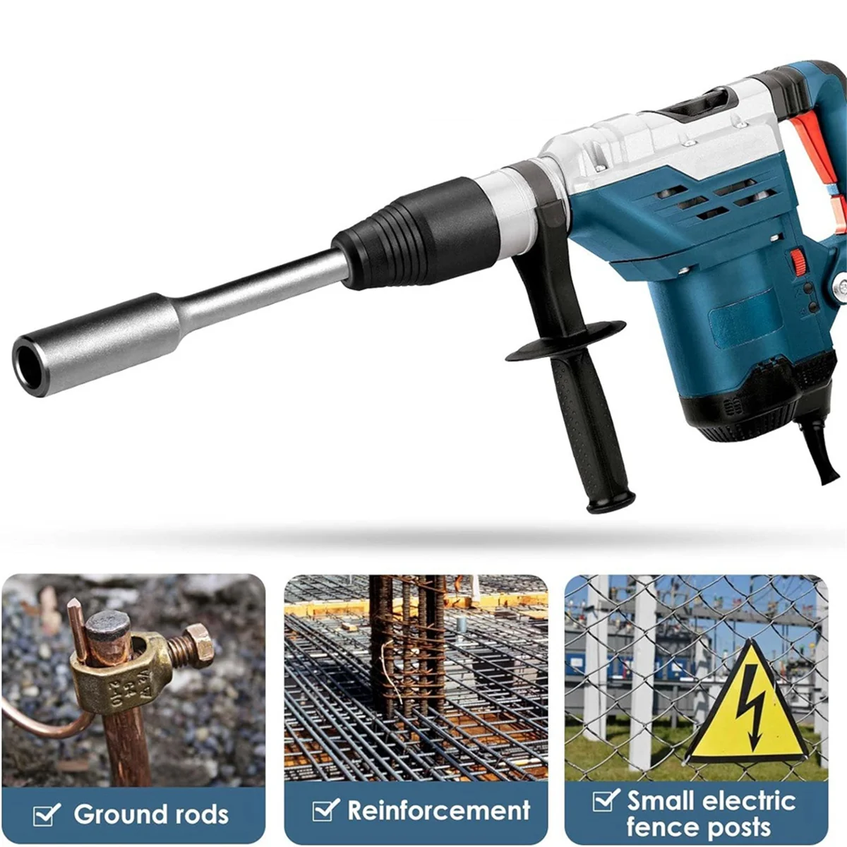 Отвертка заземляющего стержня SDS-MAX для комплекта заземляющей стали 5/8 дюйма и 3/4