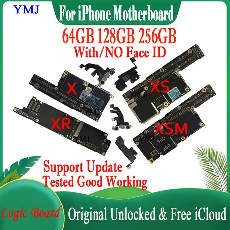 

Поддержка обновления системы для iPhone X XR XS Max материнская плата чистая iCloud LTE 4G сеть сотовых логических плат Полная проверка пластины