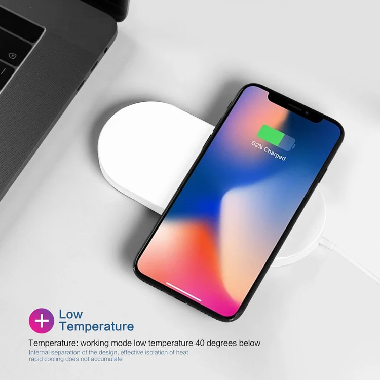 

Wireless charger 2-in-1 7.5W and 10W are suitable for fast charging of iPhone mobile phones and watches for generation 3,