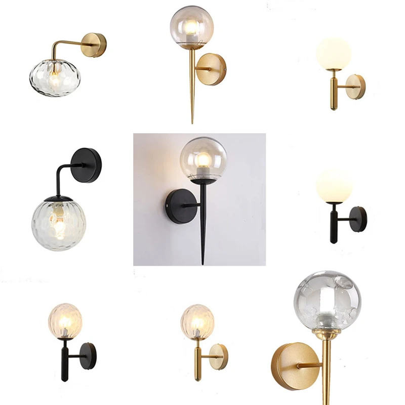 

Nordic Minimalist LED Wall Lamp Glass Wall Lights for Living Room Bedroom Bedside Lamps Corridor Aisle Home Decoration Lighting