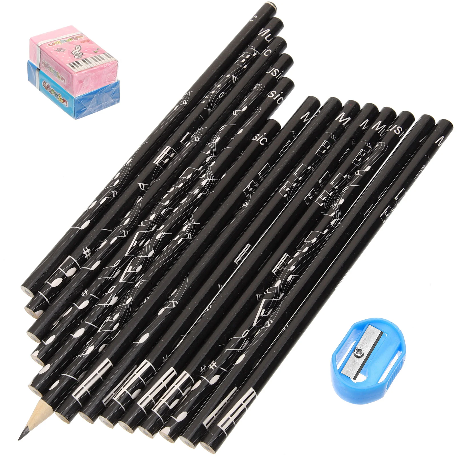 

36 Pcs Musical Note Office Supplies Stuff Manual Christmas Pencils Kids Bulk Eraser School Stationary