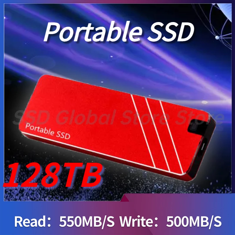 

Original Portable SSD Type-C/USB3.1 External Mobile Solid State Drive High Speed 4TB 8TB 16TB 128TB Hard Drive Laptop Disco Duro