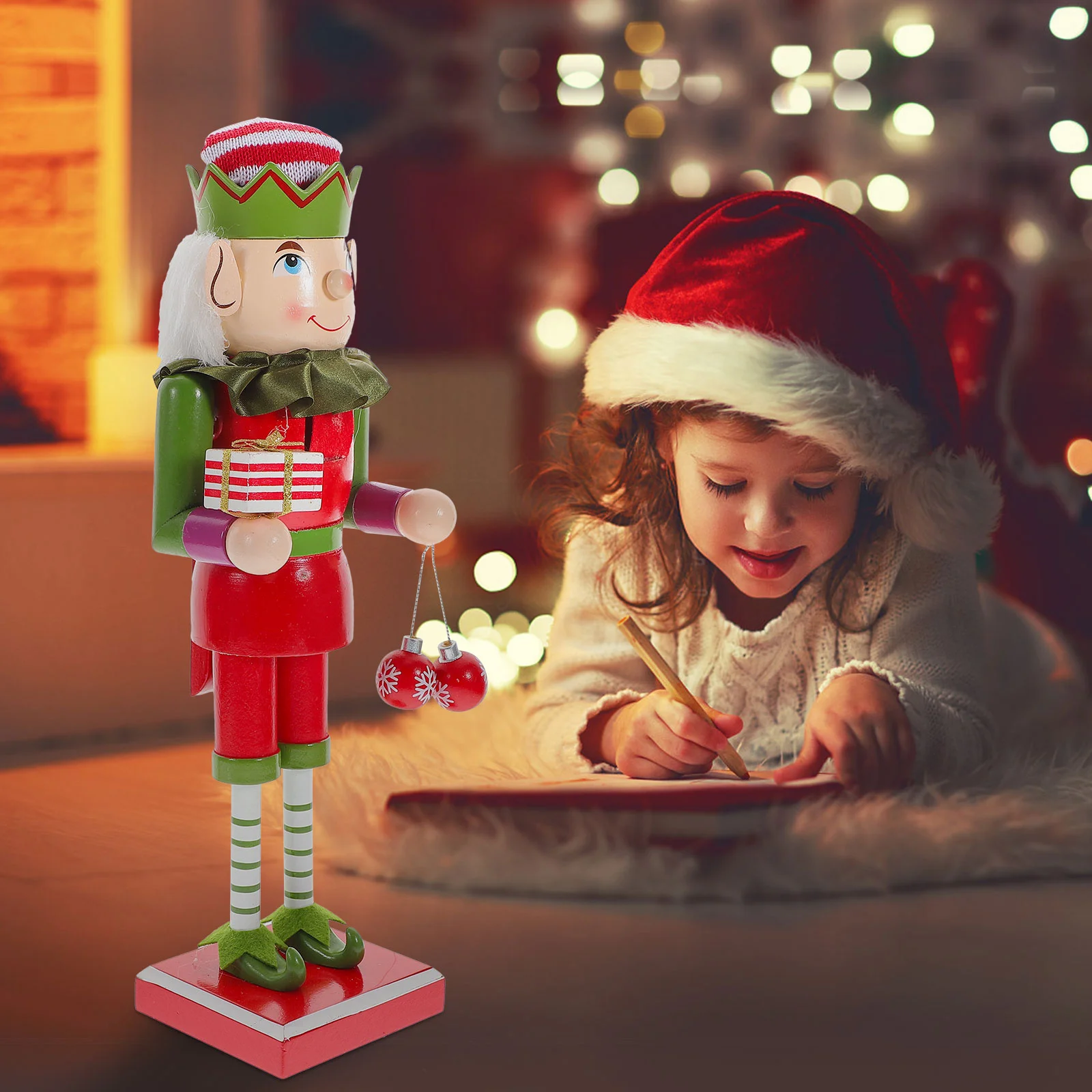 

Nutcracker Christmas Woodenornament Desktop Decoration Soldier Decor Nutcrackers Wood Table Decorations Figurines Elf Figures