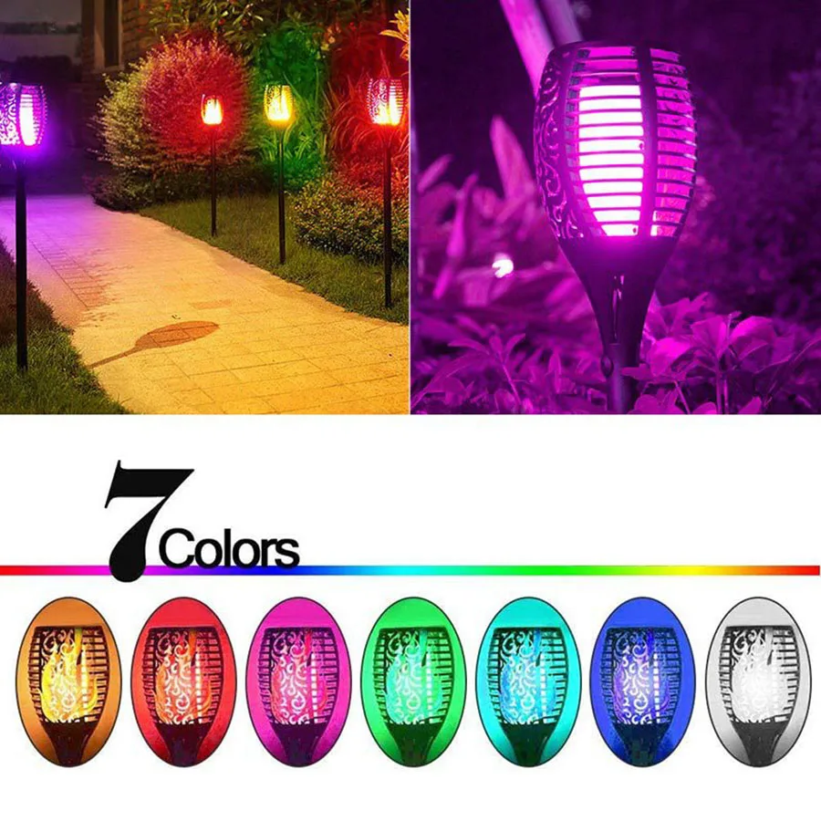 

1/2/3/4PCS Solar Flame Torch Light Solar Flickering Light Waterproof Garden Decoration Outdoor Pathway Lamps For Pathway Yard