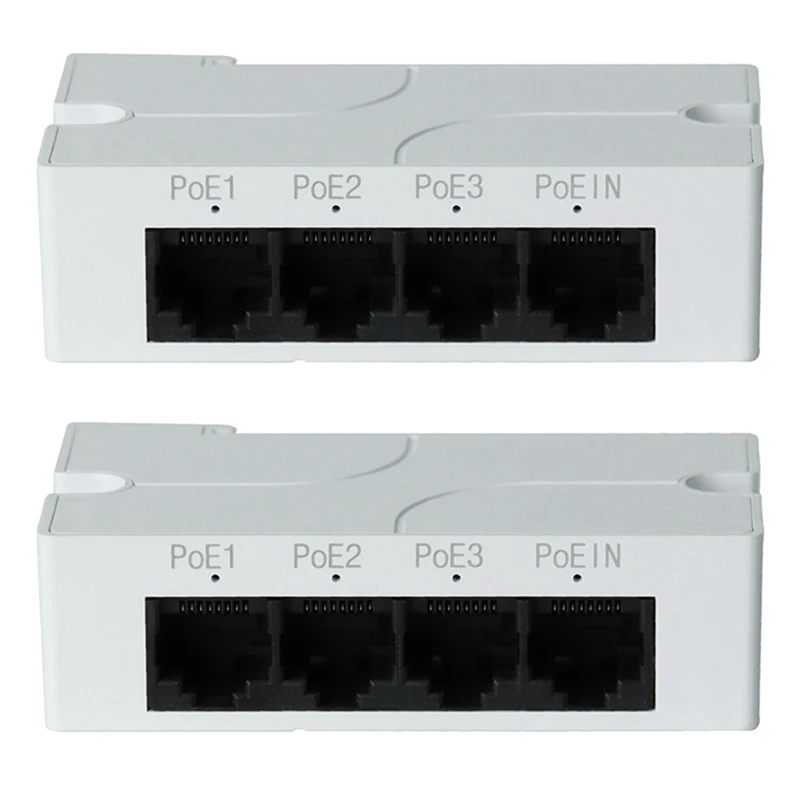 

2 Pcs 1 To 3 Port Poe Extender Passive Cascadable IEEE802.3Af IP Port Transmission Extender For POE Switch NVR IP Camera
