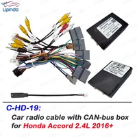 Car Radio Cable with CAN Bus Box Adapter Wiring Harness Power Connector for Honda Accord 2.4L 2016+ Android Head Unit
