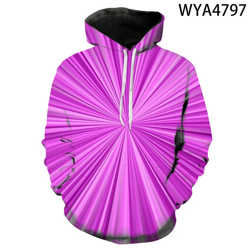 

Hoodies Laser Line Vertigo Effect Men Women Children 3D Printed Streetwear Sweatshirt Pullover Streetwear Boy Girl Kids Tops