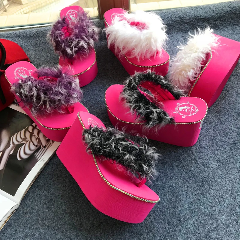 

Летние новые женские индивидуальные Тапочки, обувь для банкета, ночного клуба, женские туфли на очень высоком каблуке и платформе, увеличенный рост