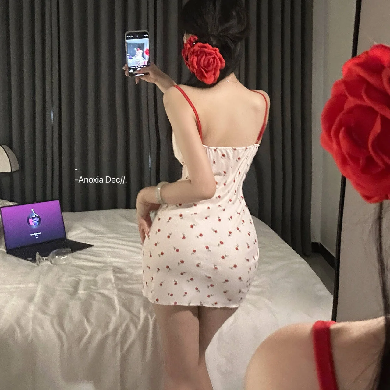 Dec Hot Love Rose новая пижама Pure Desire простая удобная милая ночная рубашка с цветочным