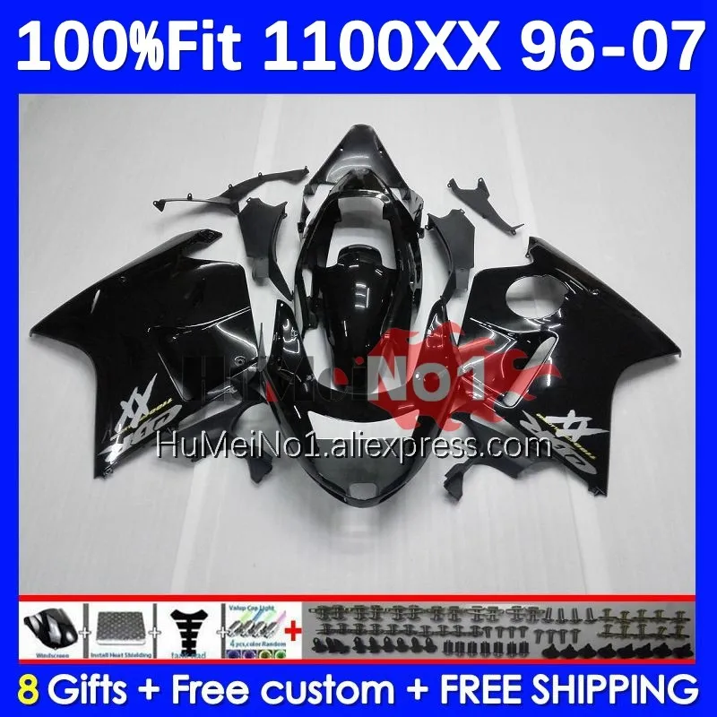 

OEM Blackbird For HONDA CBR 1100 XX 1100XX 92No.1 CBR1100XX black glossy 1996 1997 1998 1999 2000 2001 02 03 04 05 06 07 Fairing