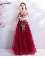 2022 elegant o neck prom dresses tulle appliques beading evening dress princess a line party dress for women formal ball gown