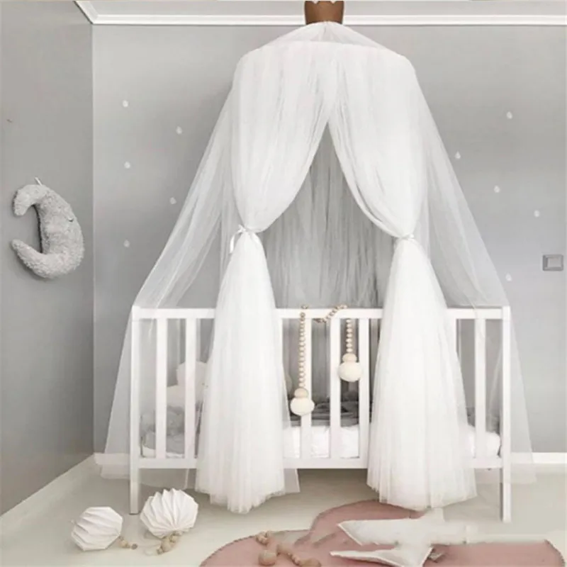 

Hanging Baby Bed Canopy Mosquito Net Dome Dream Curtain Tent Baby Crib Netting Round Hung Kids Canopy Tent Children Room Decor