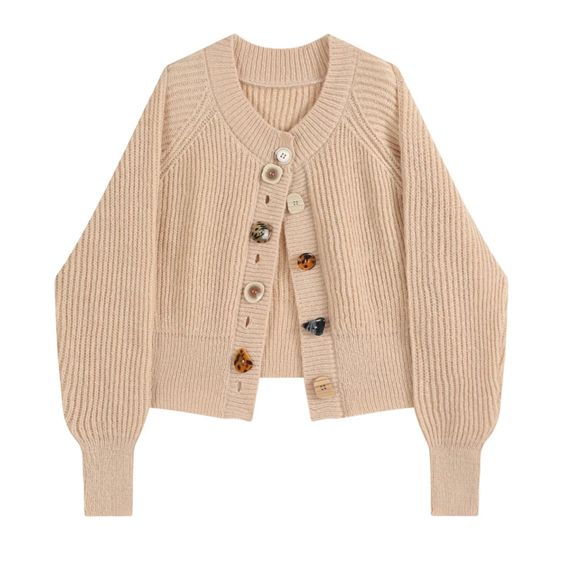 

Однотонные Женские повседневные кардиганы, осенне-зимний вязаный женский свитер с пуговицами, вязаные куртки, кардиган оверсайз, топы