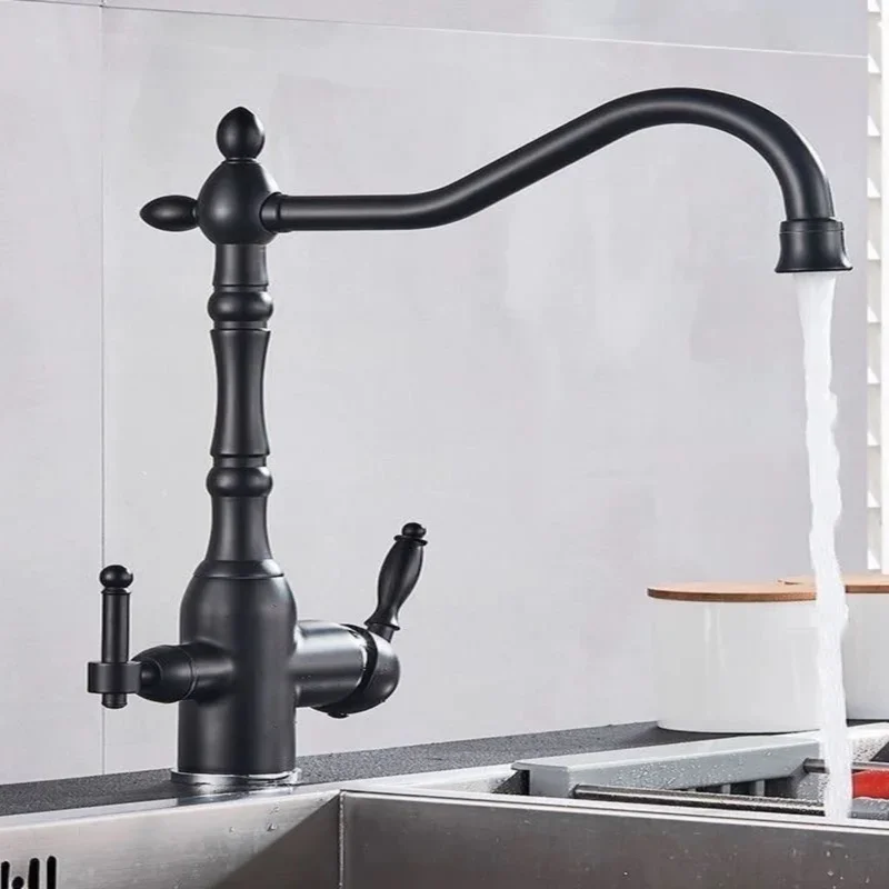 Золотой/серебристый/латунный смеситель для кухни 360° ° Вращающийся на палубе с