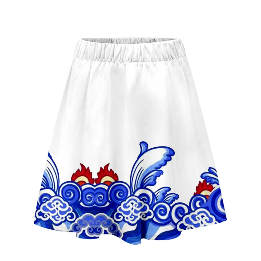 Lianshuo 2022 New Summer Elegant Short Skirt Thin Section All-match Casual Fashion Art Printing Pattern Beach Women's Clothing