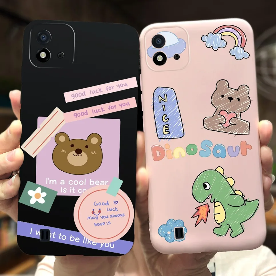 Чехол с милым медведем для Realme C11 2021 чехол C21y C25y C25 C25s C31 задняя крышка мягкий