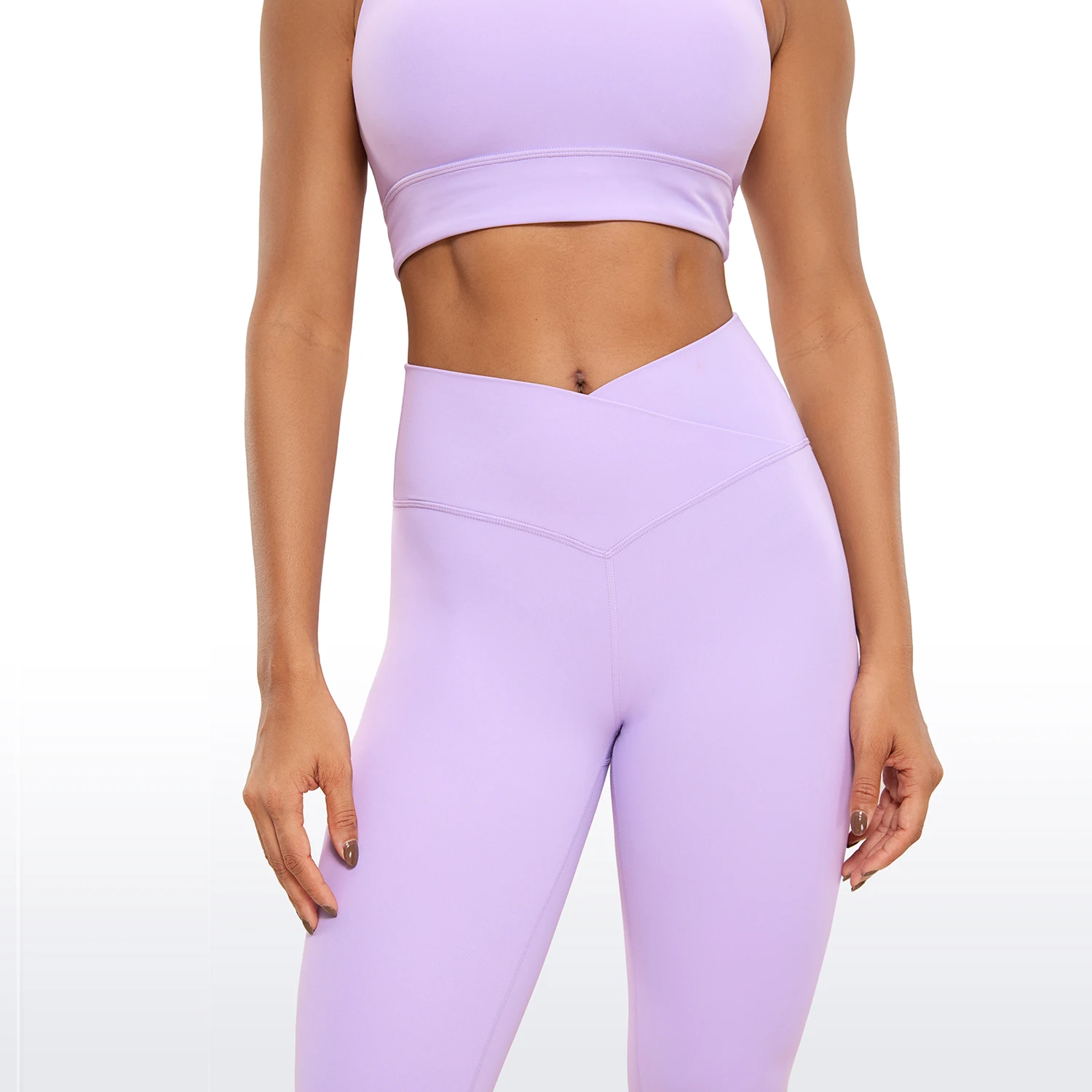 CRZ YOGA Womens Butterluxe Crossover Workout Capri Leggings 23 Inches - High Waist V Cross Crop Gym Athletic Yoga Pants