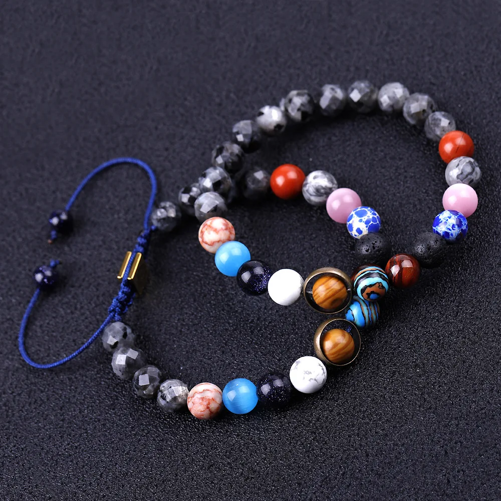 

2022 Galaxy Solar System Planets Bracelet Men Women Unisex Creative Beaded Jupiter Saturn Pluto Bracelet For Men Couple Gift