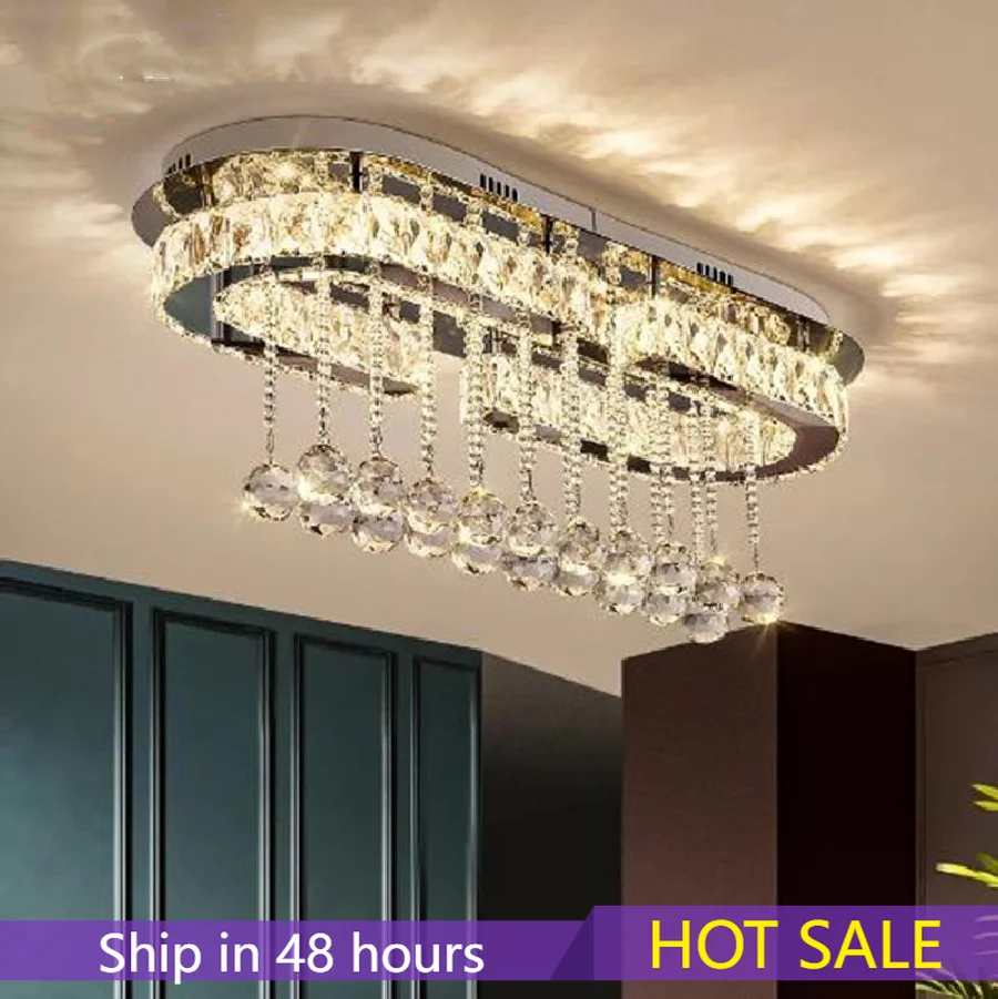 

Light luxury post-modern led crystal ceiling lamp in aisle bedroom dining room