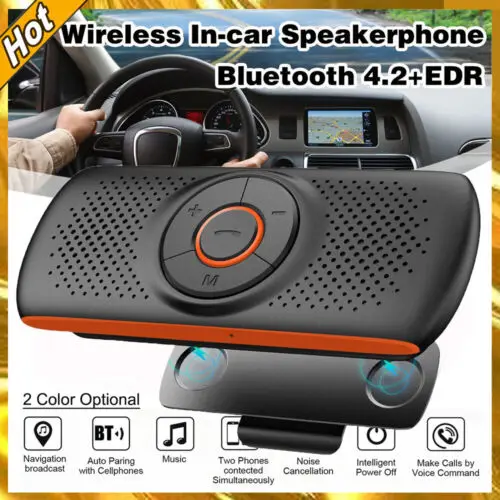 

Wireless Bluetooth Car Speaker Phone Hands-free MP3 Kit Sun Visor Clip Drive UK