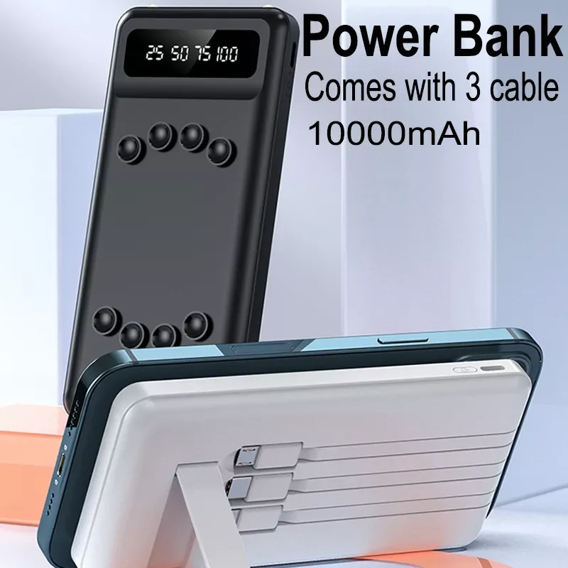 

10000mAh Power Bank Fast Charging External Battery For Iphone 12 13 13Promax LED Own Line Powerbank For Xiaomi