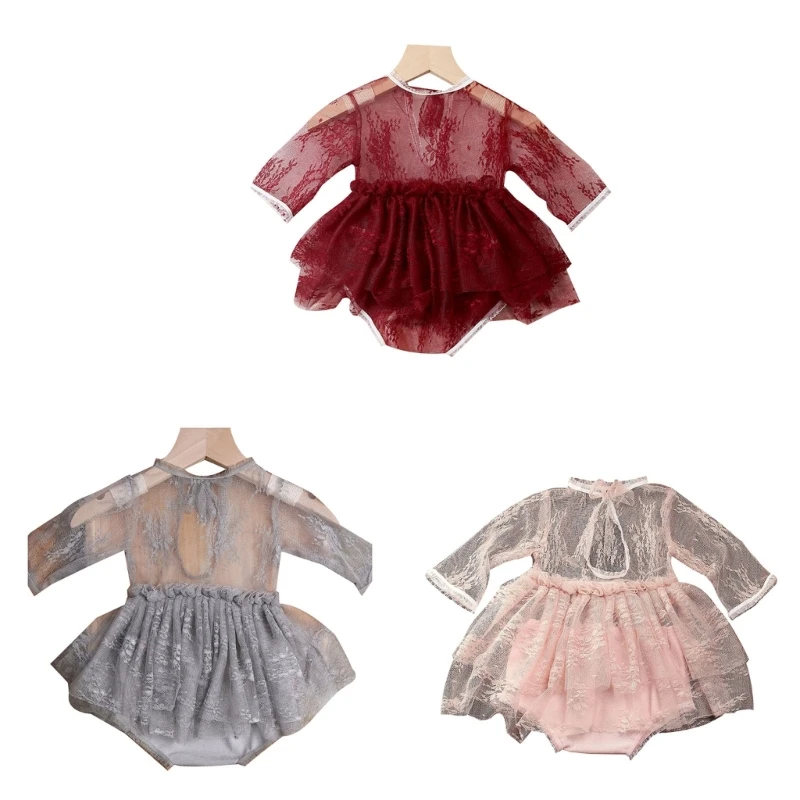 

Photo-Shooting Props for Baby Girl 0-1M Infant Tulle Tutu Lace Dress Undershorts Photo Clothing for Newborn Shower Party