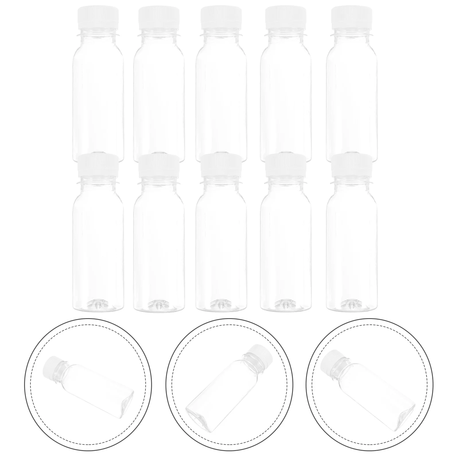 

10 Pcs Milk Bottle Daily Bottles Bulk Travel Juice Household Empty Multi-function The Pet Drink Supply Reusable Clear