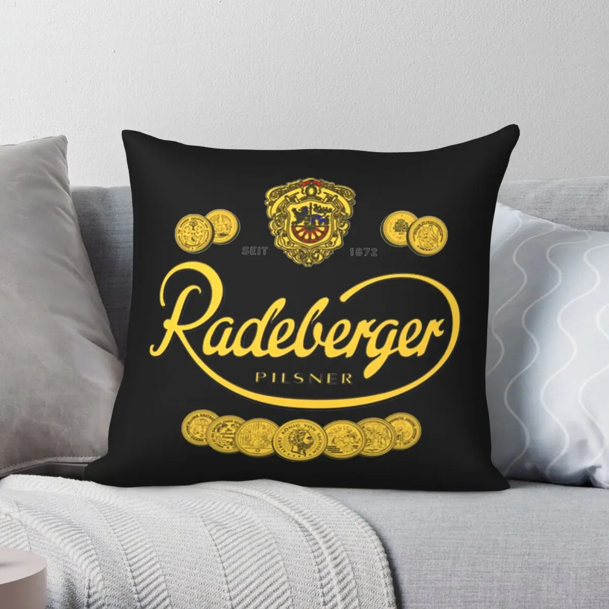 

Germany Brewery Square Pillowcase Polyester Linen Velvet Creative Zip Decor Pillow Case Home Cushion Cover 45x45