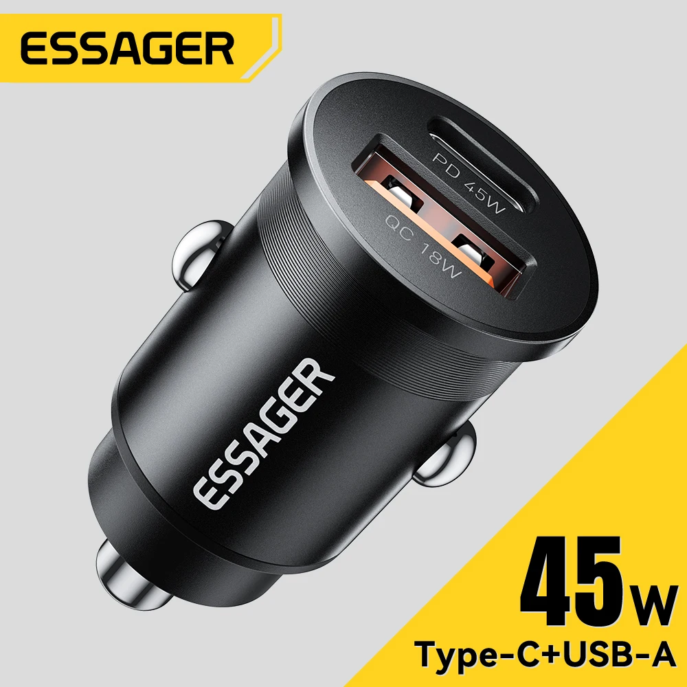 Фото Автомобильное зарядное устройство Essager 45 Вт PD QC 3.0 PPS USB Type C Быстрая зарядка для iPhone 16 15 14 13 Samsung Xiaomi Huawei Зарядное устройство для мобильного телефона №1