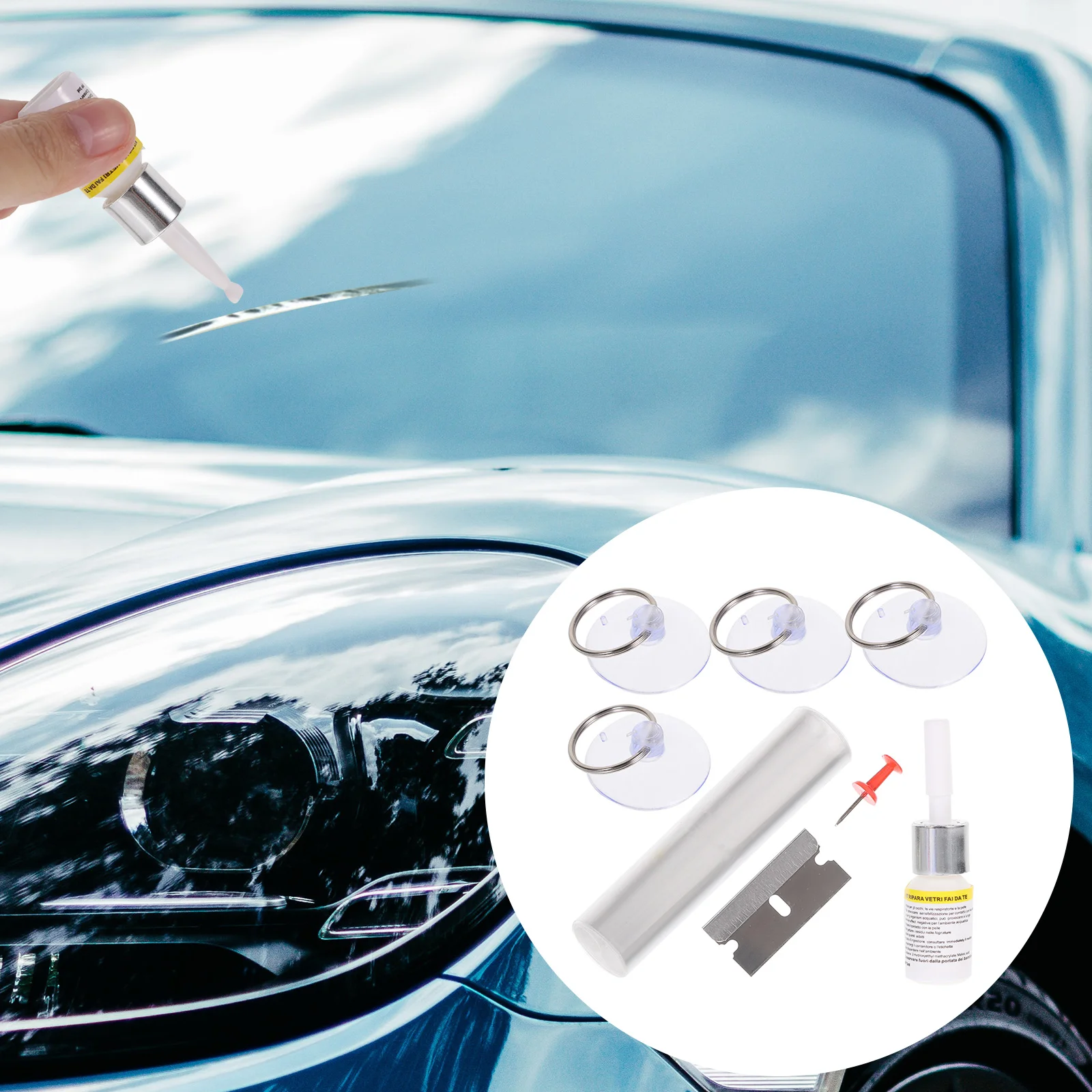 

Glass Repair Kit Car Tool Windshield Chip Repair Kit Repair Fluid Windshield Repair Kit Chips Abs Glass Crack Repair Kit