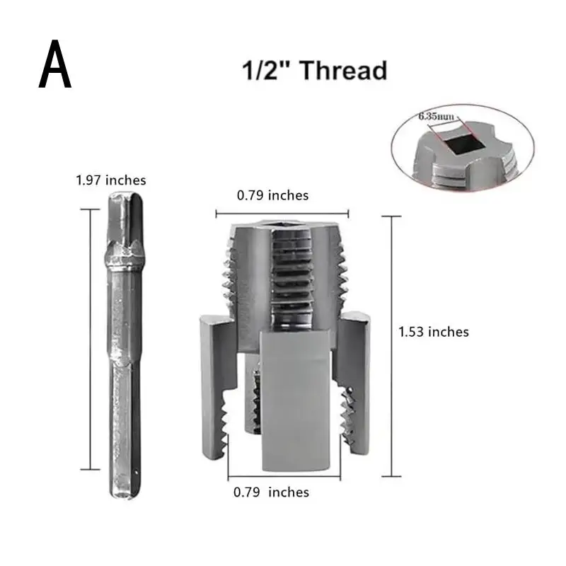 Инструмент для резки трубной резьбы Встроенный инструмент для нарезания внутренней и внешней трубы Электрическая дрель Совместимый комплект нитевдевателя для труб из ПВХ