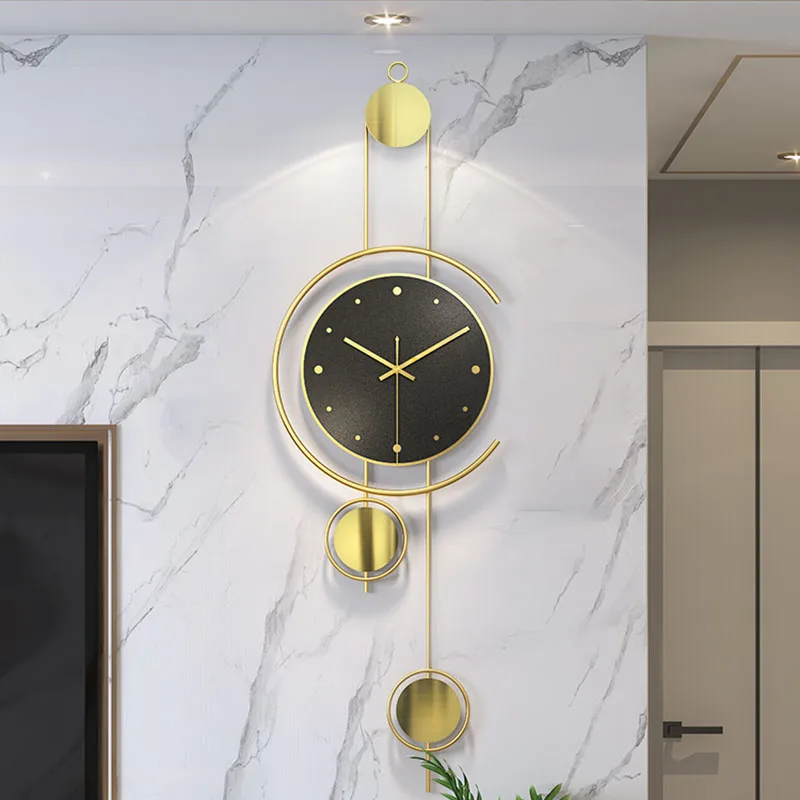 

Quiet Luxury Wall Clock Nordic Quartz Mechanism Designer Wall Clock Modern Design Bedroom Horloge Murale Wall Decoration HX50NU