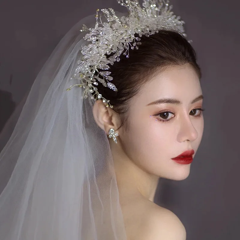

Dense crystal hair band bridal hoop tiara women headbands crown Bride accessories Wedding hair jewelry