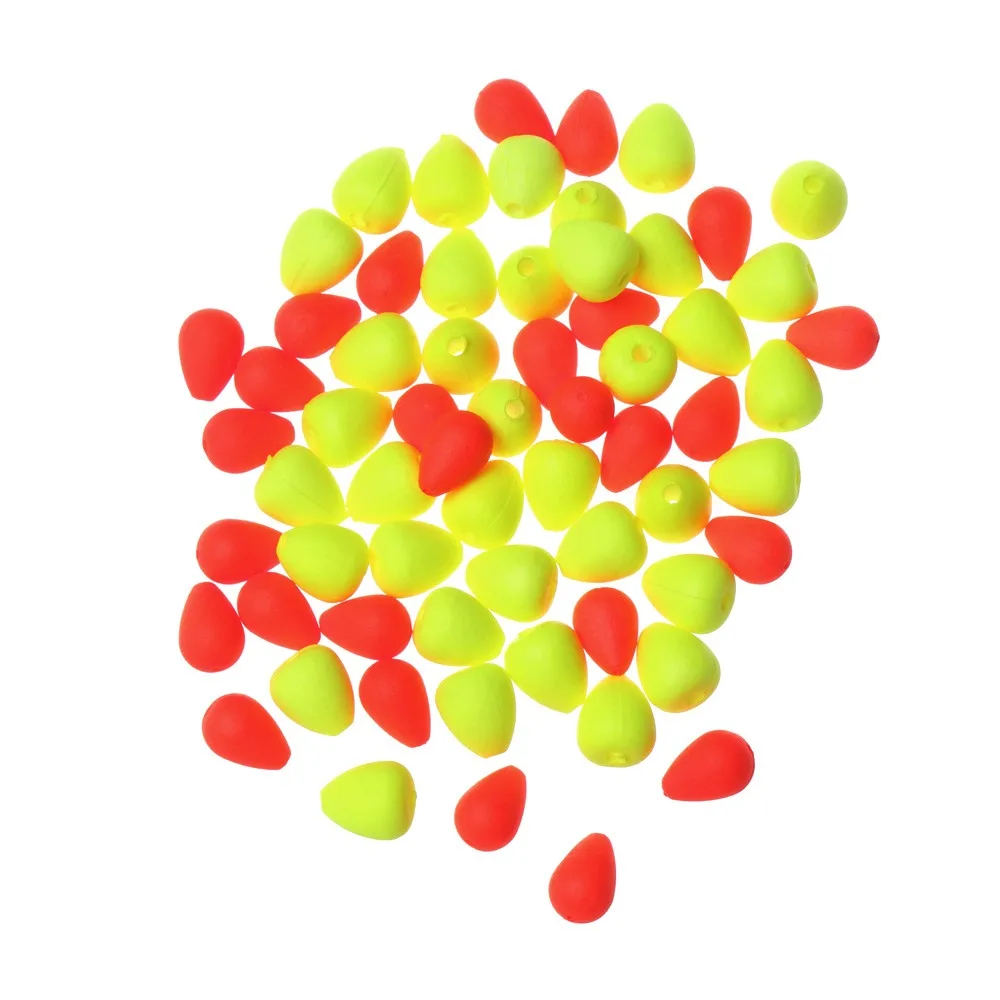 

50pcs Red/Yellow Float Tail Eye-catching Beans Sensitive Visualable Beans Fishing Signal Sender Fishing Float Tools