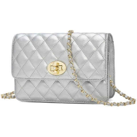 FOXER женская сумка через плечо из спилка, маленькая сумка через плечо, дизайн, сумка с ромбовидной решеткой, подарок для жены, матери