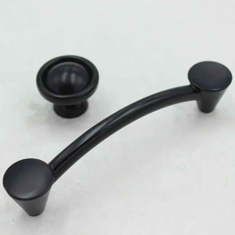 

96mm Black Kitchen Cabinet Pulls Handles Black Zinc Alloy Drawer Dresser Wardrobe Handles Pulls knobs Js75