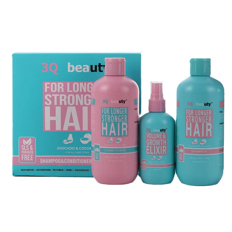 Hot selling 3Q beauty 3 in 1 smooth fragrance for longer stronger hair shampoo and conditioner